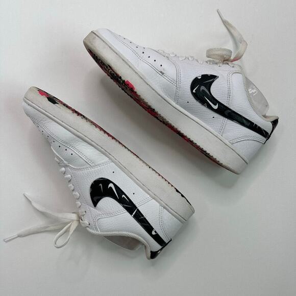 Nike Court Vision Low with Pink Detail and Swooshfetti Logo - Picture 3 of 9